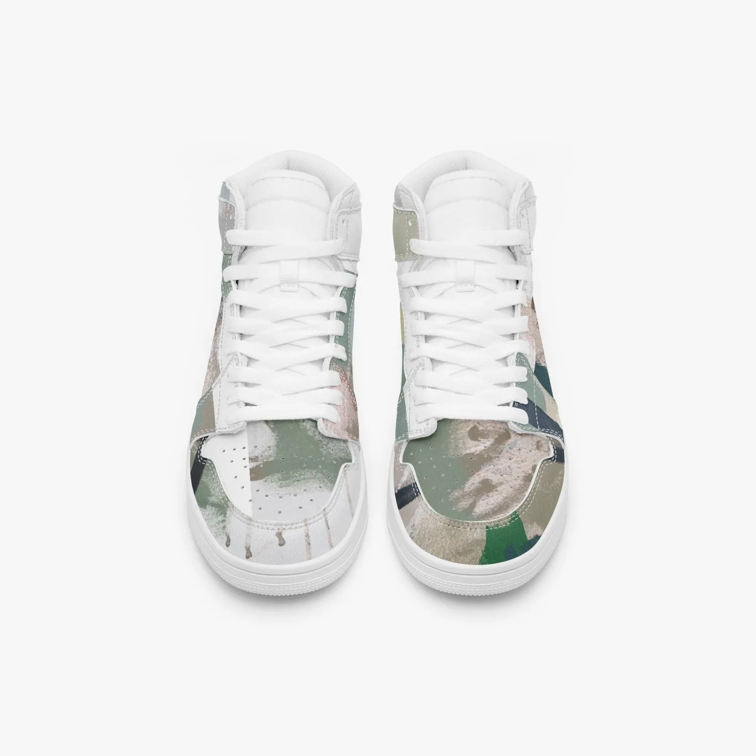 1035. AJ1 High-Top Leather Sneakers - White