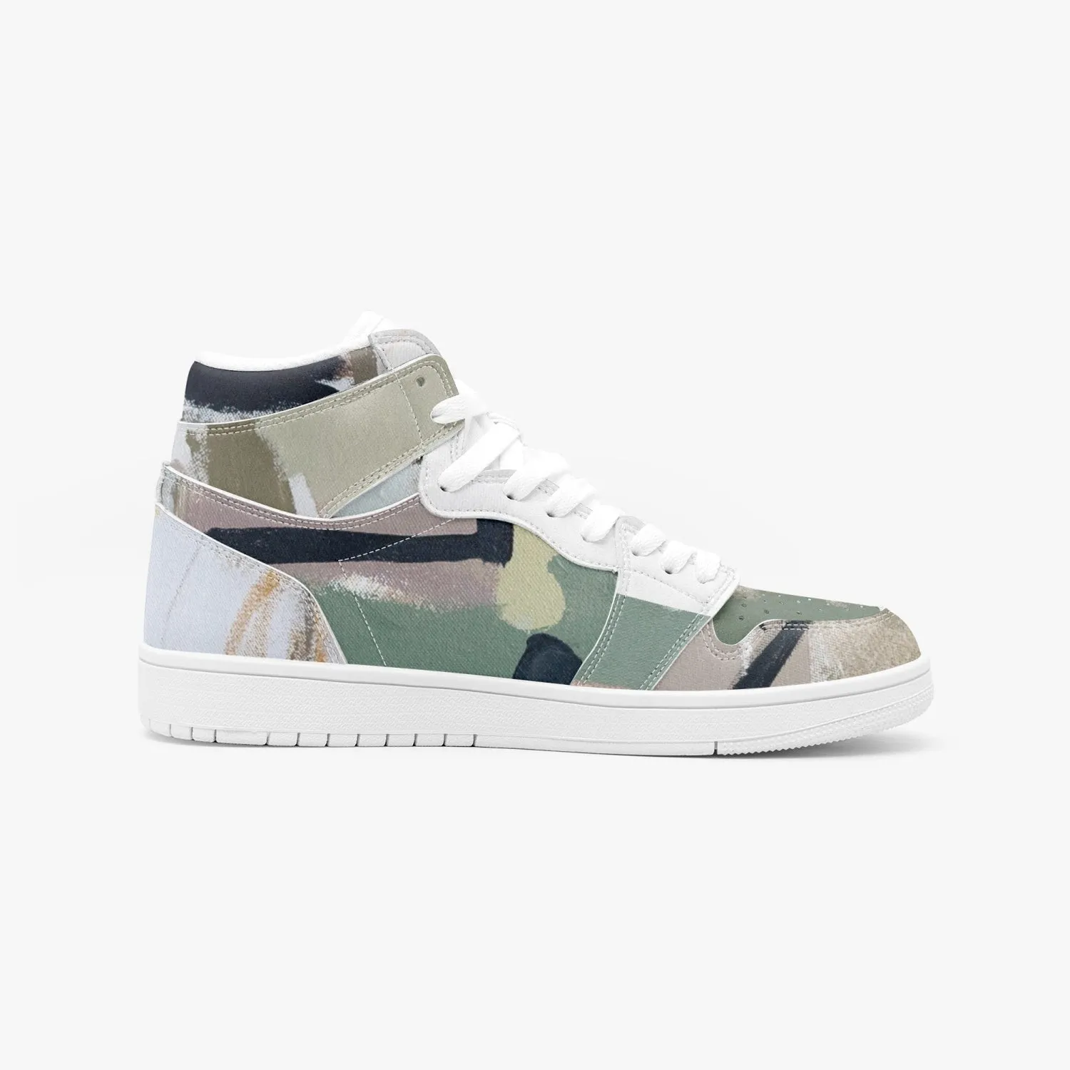 1035. AJ1 High-Top Leather Sneakers - White