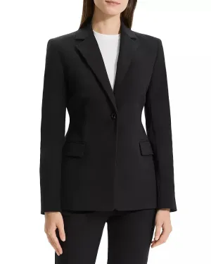 2 Piece Business Casual Peak Lapel Women's Suit (Blazer Pants)