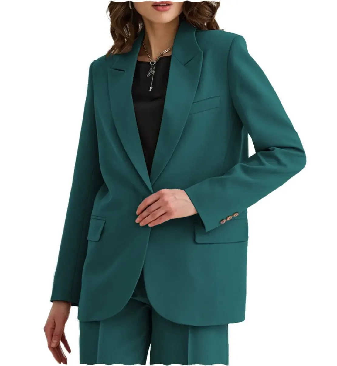 2 PIeces Peak Lapel Women Suit (Blazer Pants)