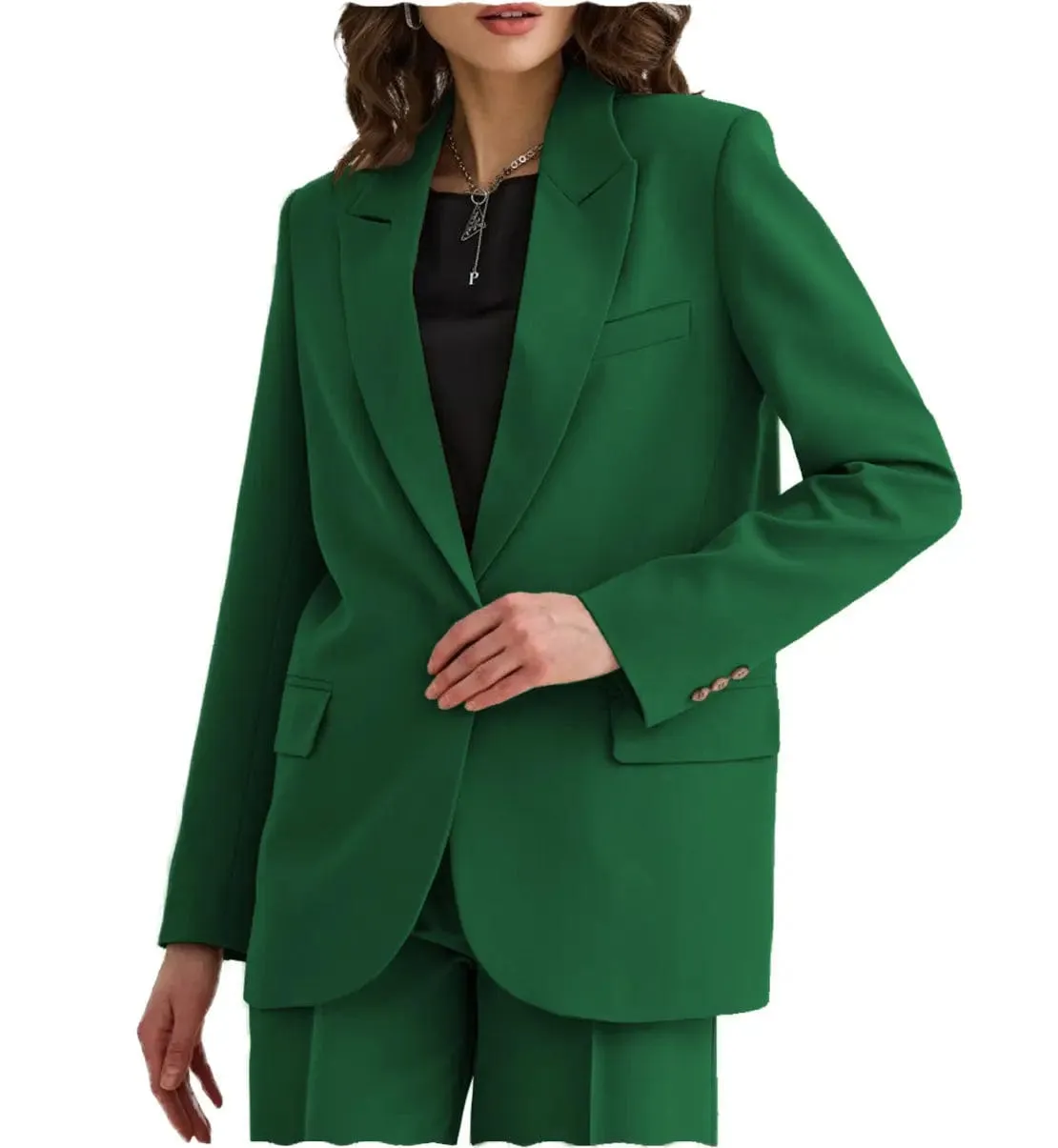 2 PIeces Peak Lapel Women Suit (Blazer Pants)