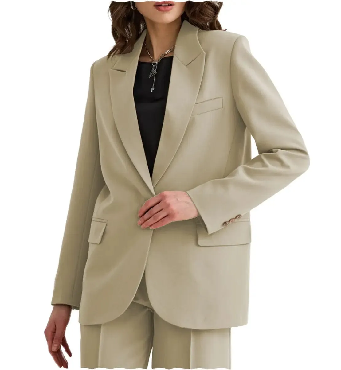 2 PIeces Peak Lapel Women Suit (Blazer Pants)
