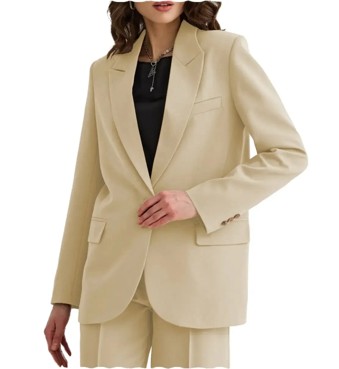 2 PIeces Peak Lapel Women Suit (Blazer Pants)
