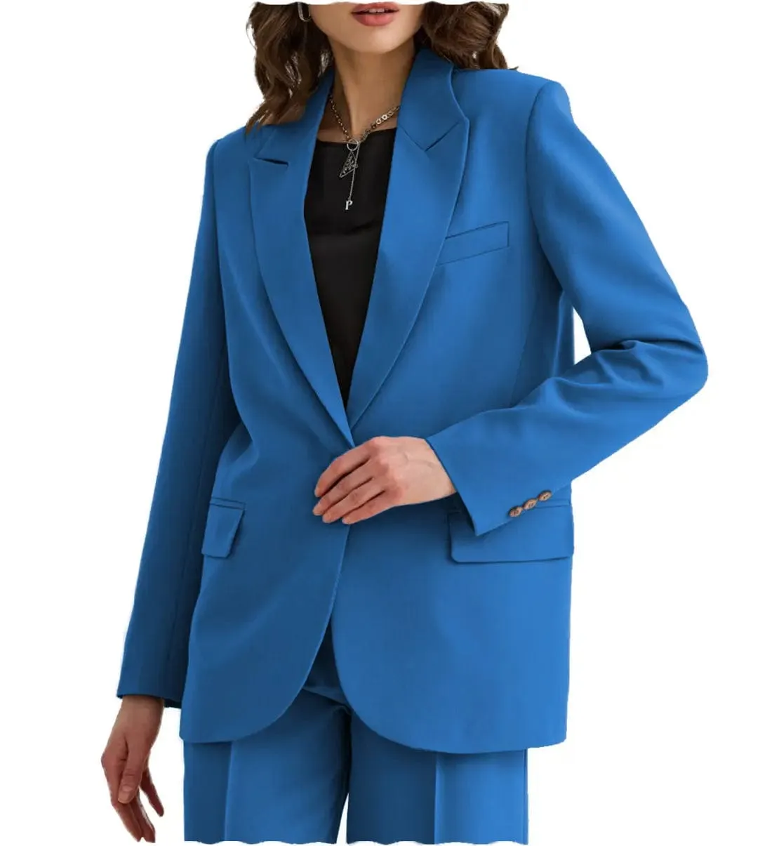 2 PIeces Peak Lapel Women Suit (Blazer Pants)