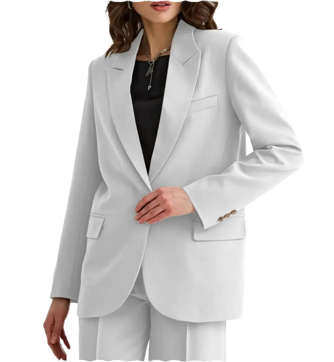 2 PIeces Peak Lapel Women Suit (Blazer Pants)