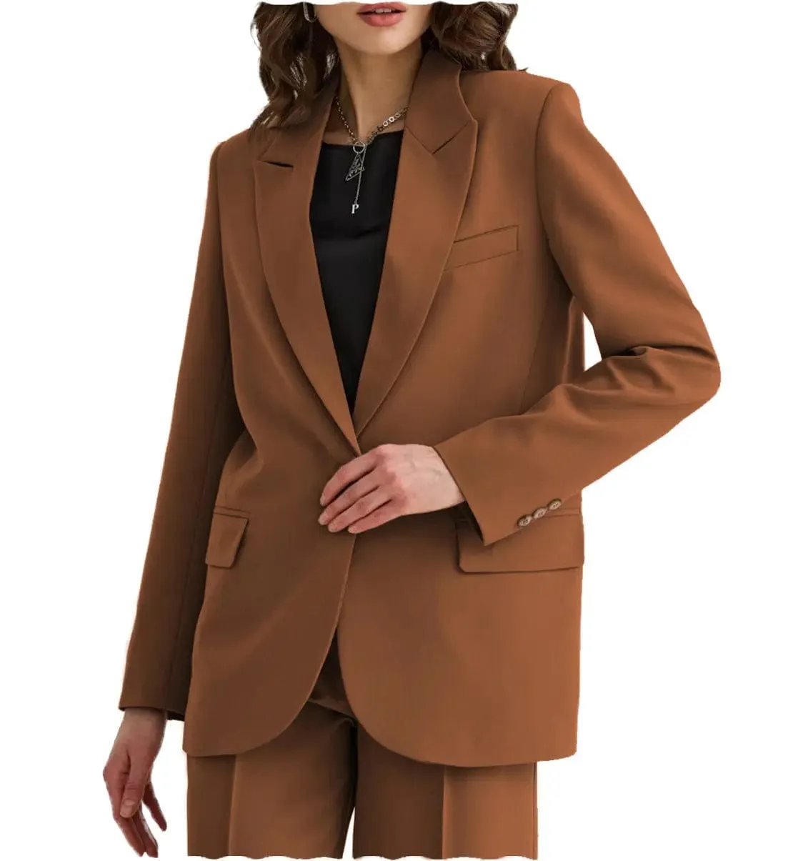 2 PIeces Peak Lapel Women Suit (Blazer Pants)