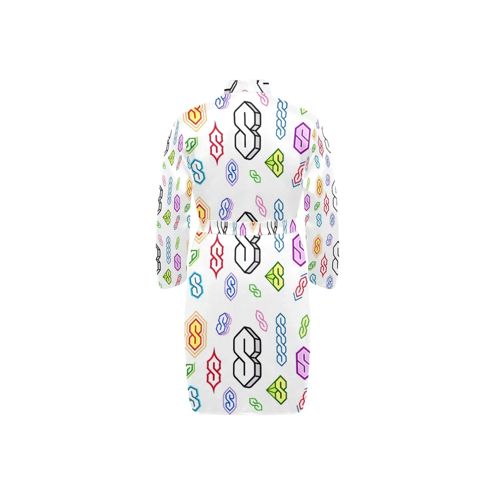 90s Graffiti Super S Men's Long Sleeve Belted Night Robe