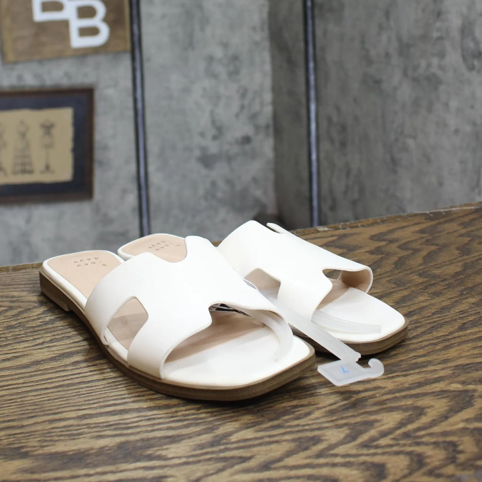 A New Day Womens Nina H-Band Slide Sandals 92244961 White 7M