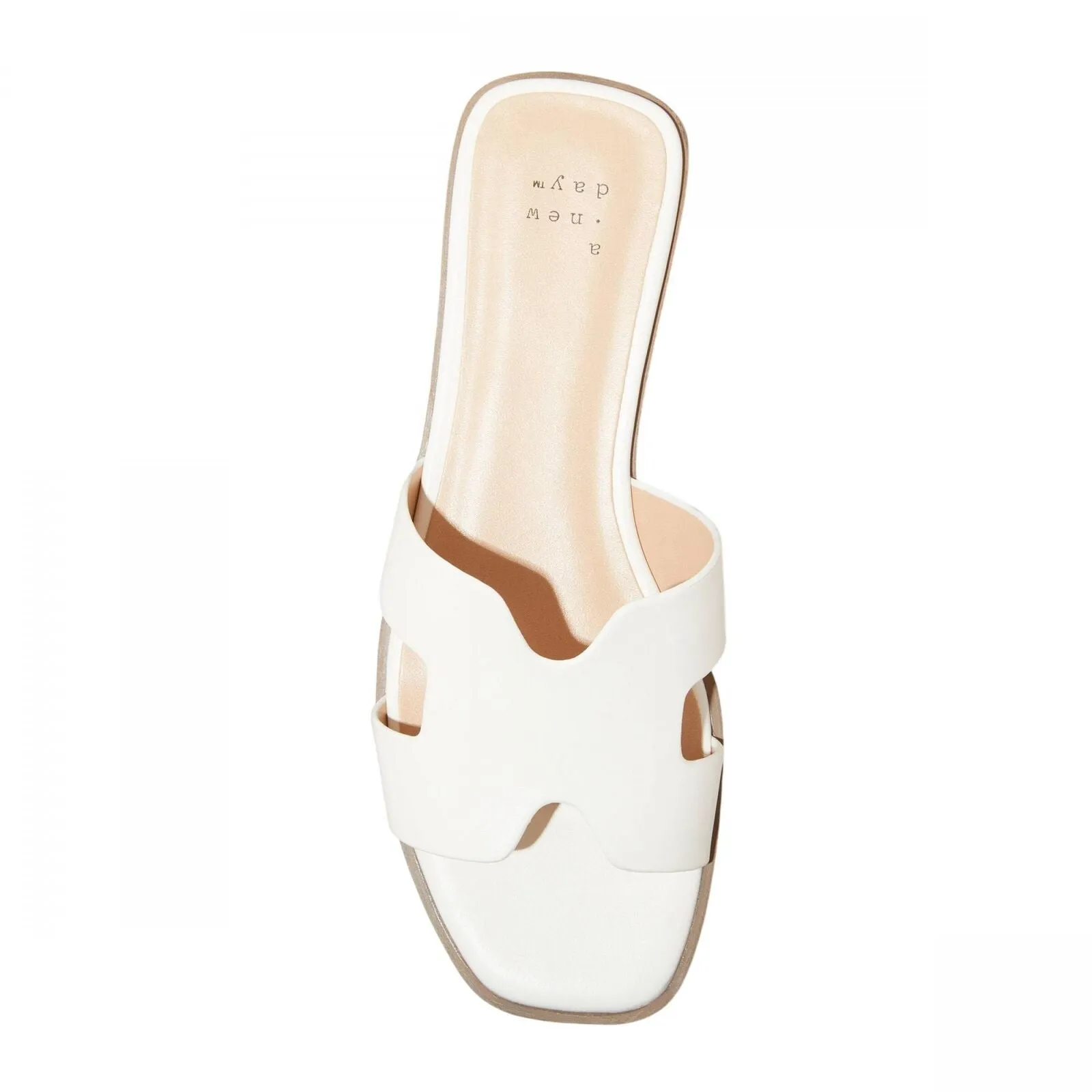 A New Day Womens Nina H-Band Slide Sandals 92244961 White 7M