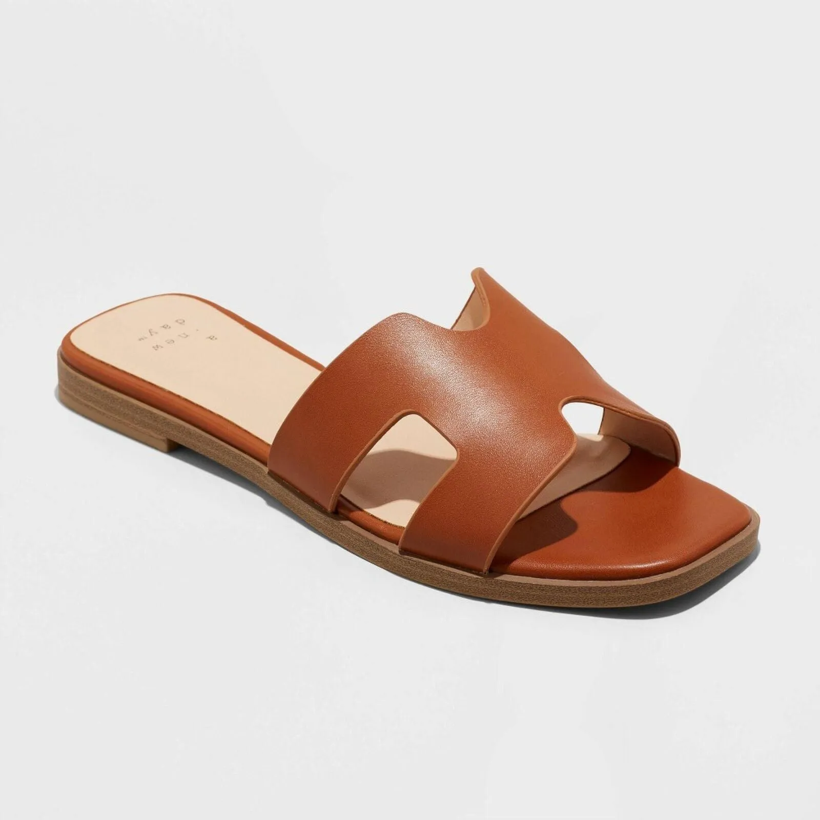 A New Day Women's Nina Slide Sandals 88870712 Cognac Brown 7M