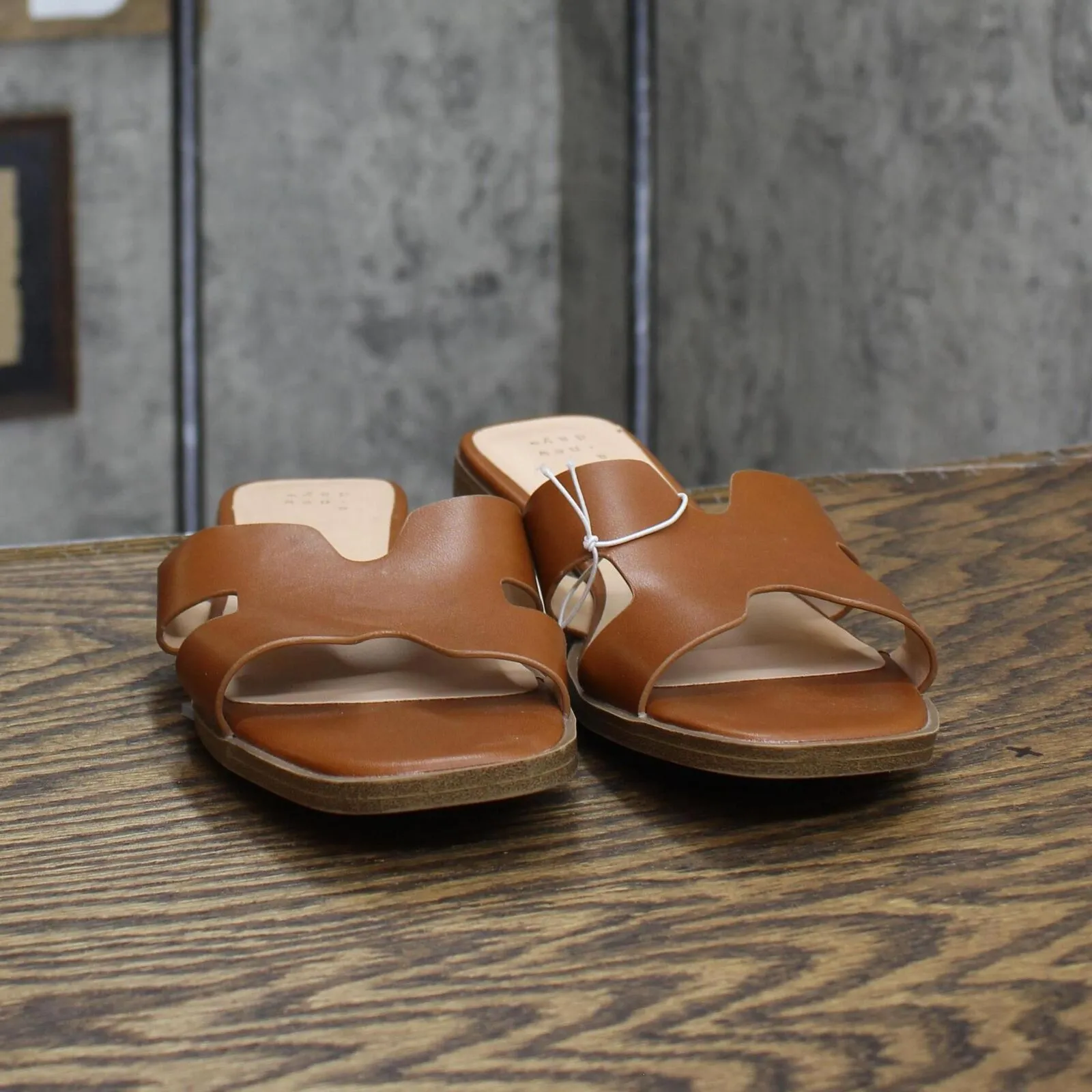 A New Day Women's Nina Slide Sandals 88870712 Cognac Brown 7M