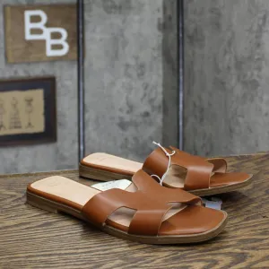 A New Day Women's Nina Slide Sandals 88870712 Cognac Brown 7M