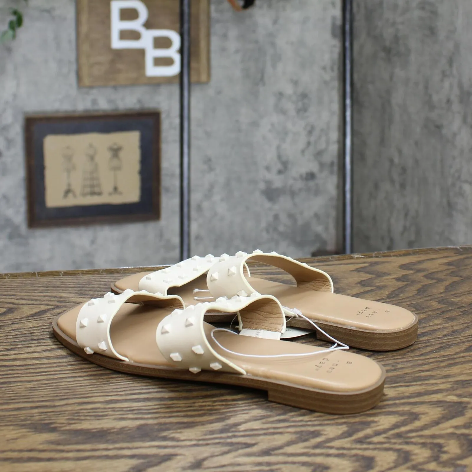 A New Day Womens Stella Two Band Studded Sandals