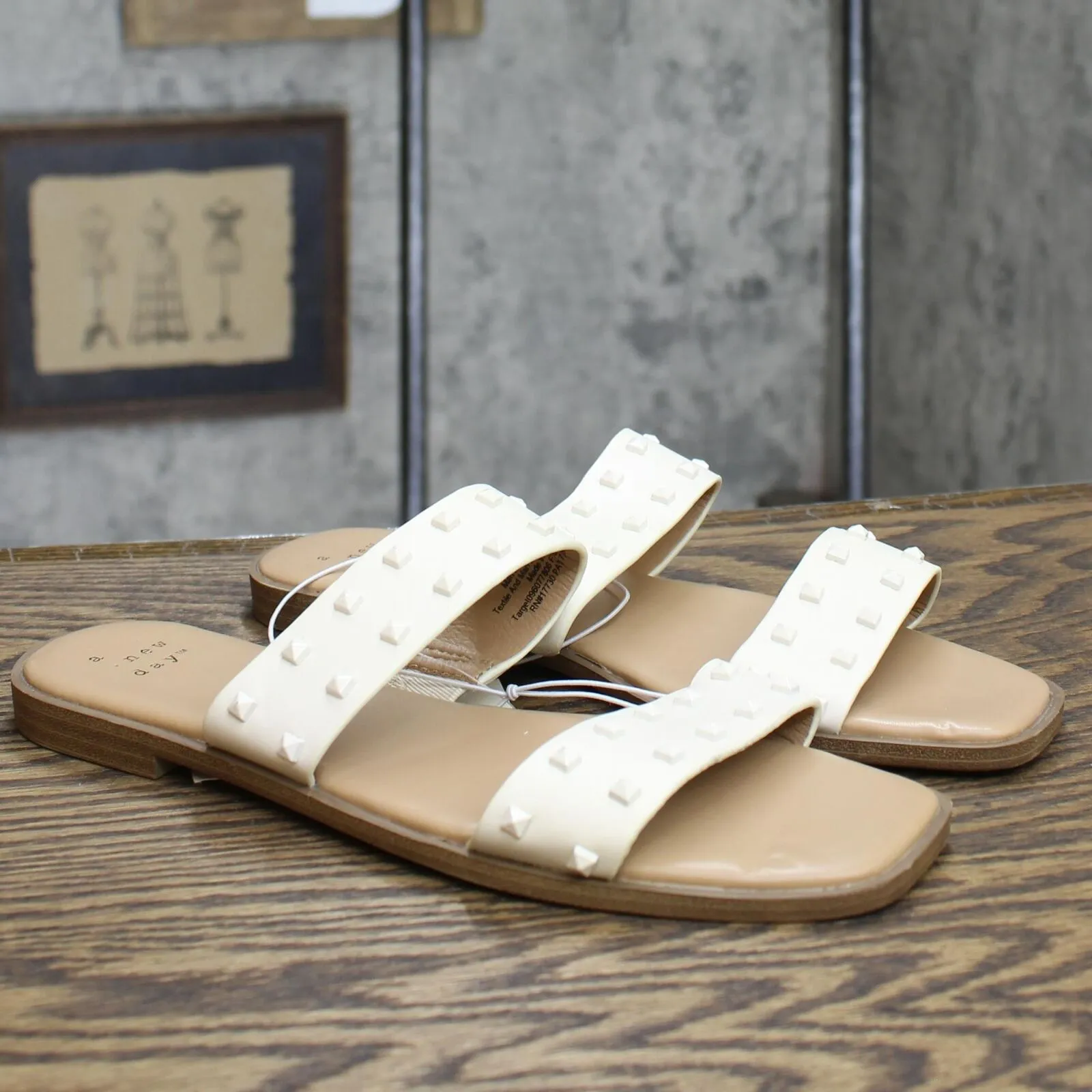 A New Day Womens Stella Two Band Studded Sandals