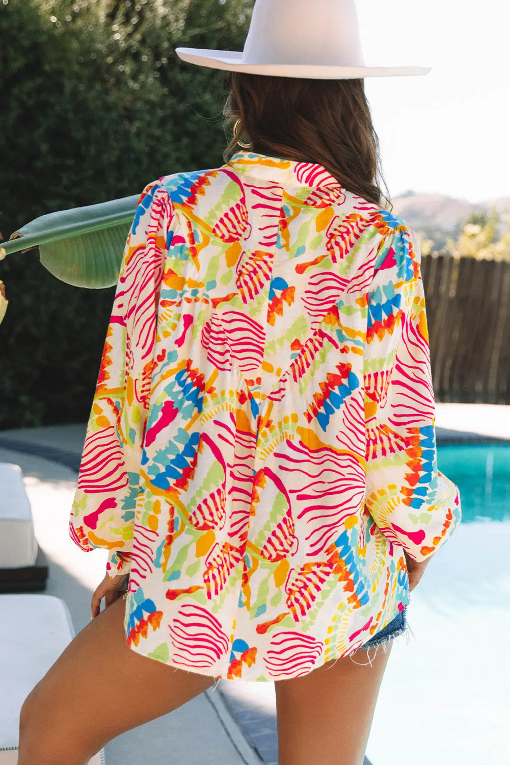 Abstract High Low Oversized Shirt