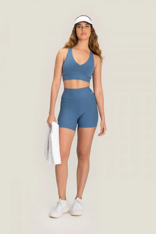Active Mid Cropped Top | Activewear | Blue