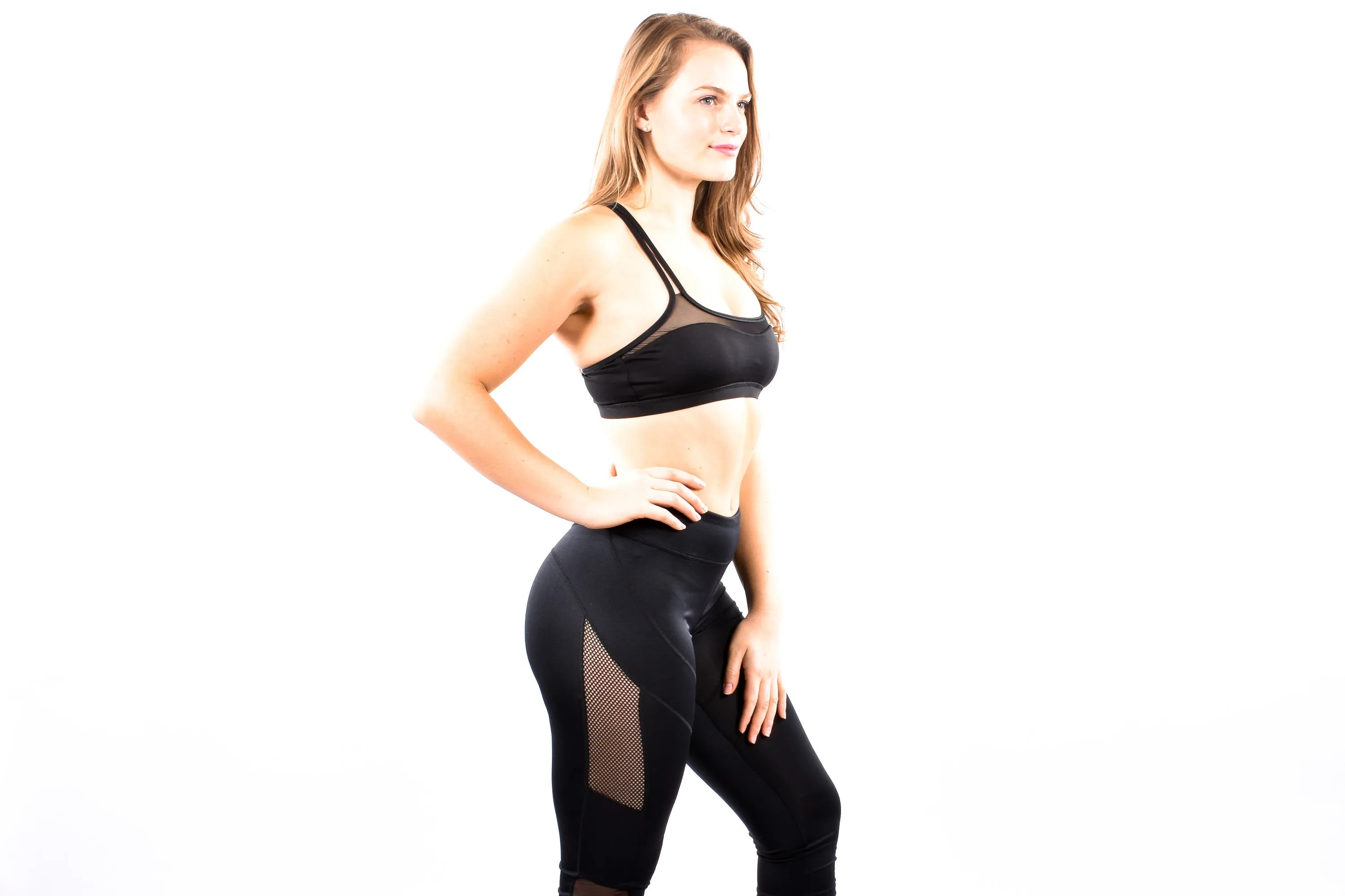 ActiveWear Black/Bottoms With Mesh - Style 8601031