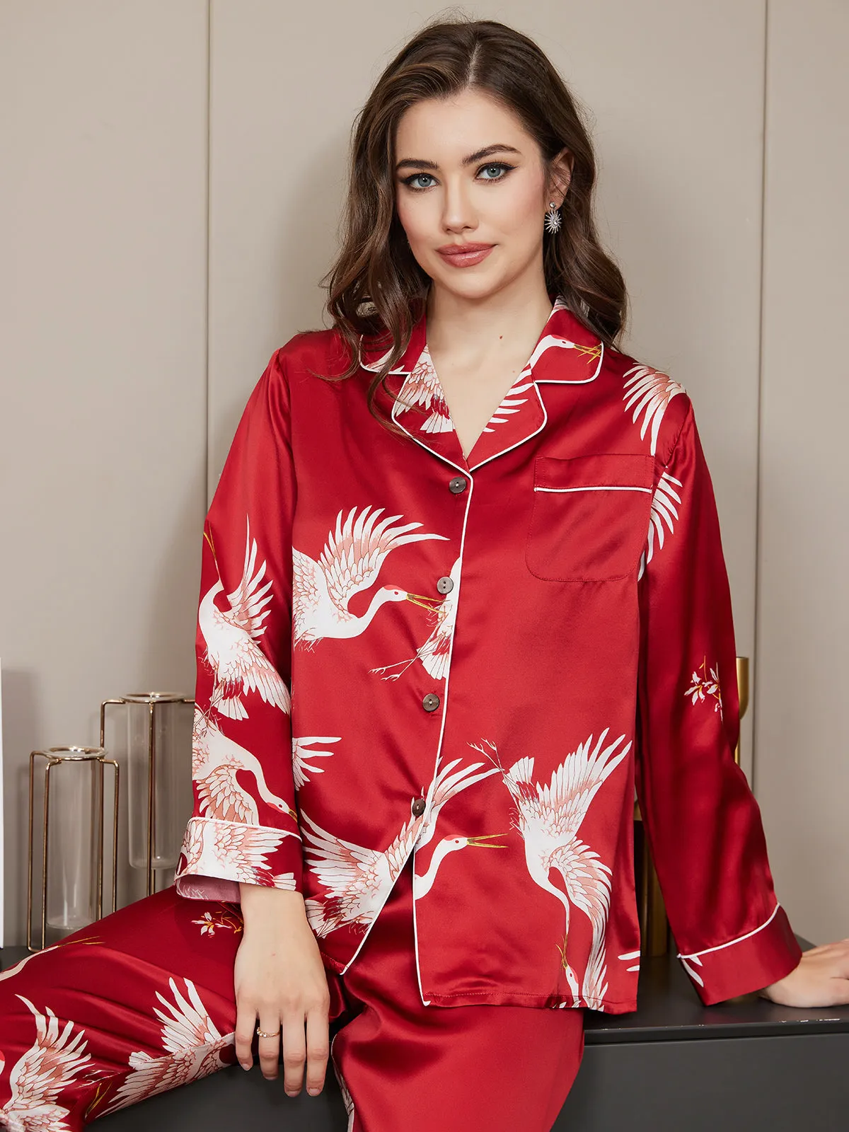 Ailith - Sophisticated Binding Trim Woman's Pajama Set