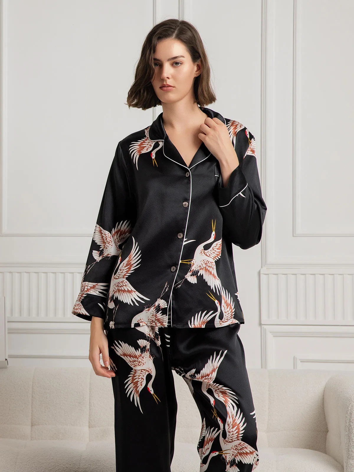 Ailith - Sophisticated Binding Trim Woman's Pajama Set