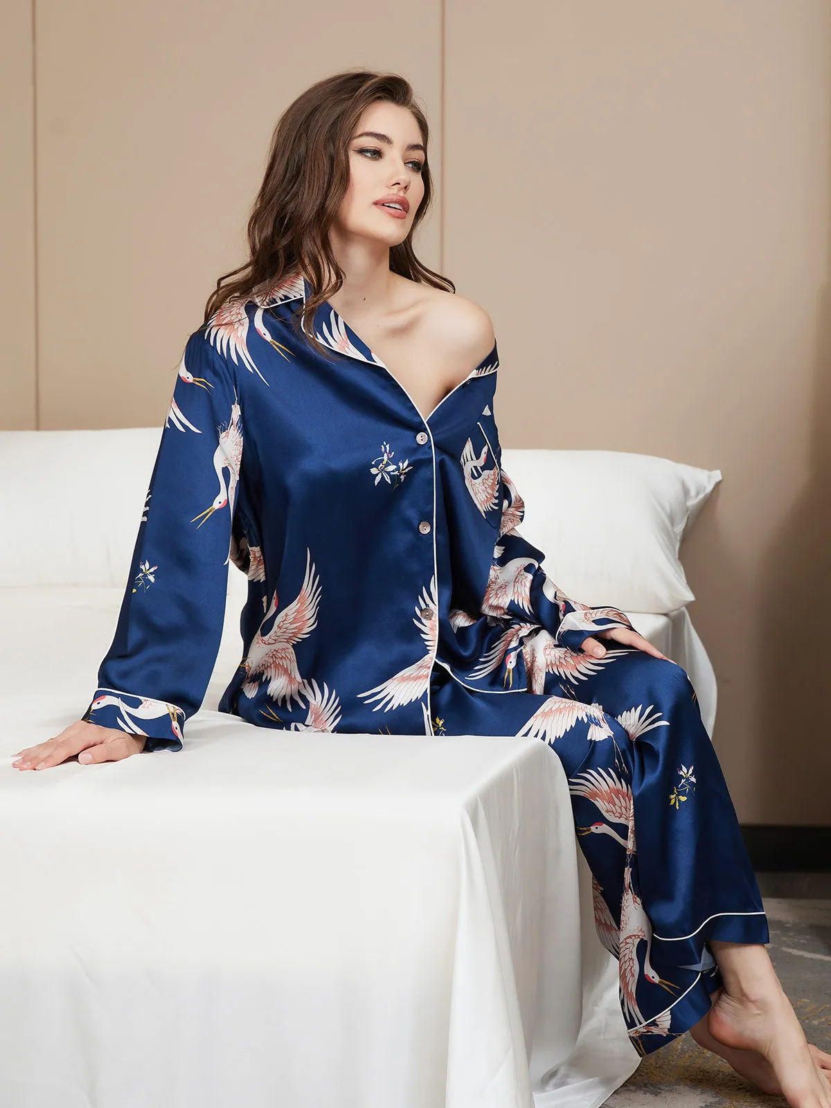 Ailith - Sophisticated Binding Trim Woman's Pajama Set