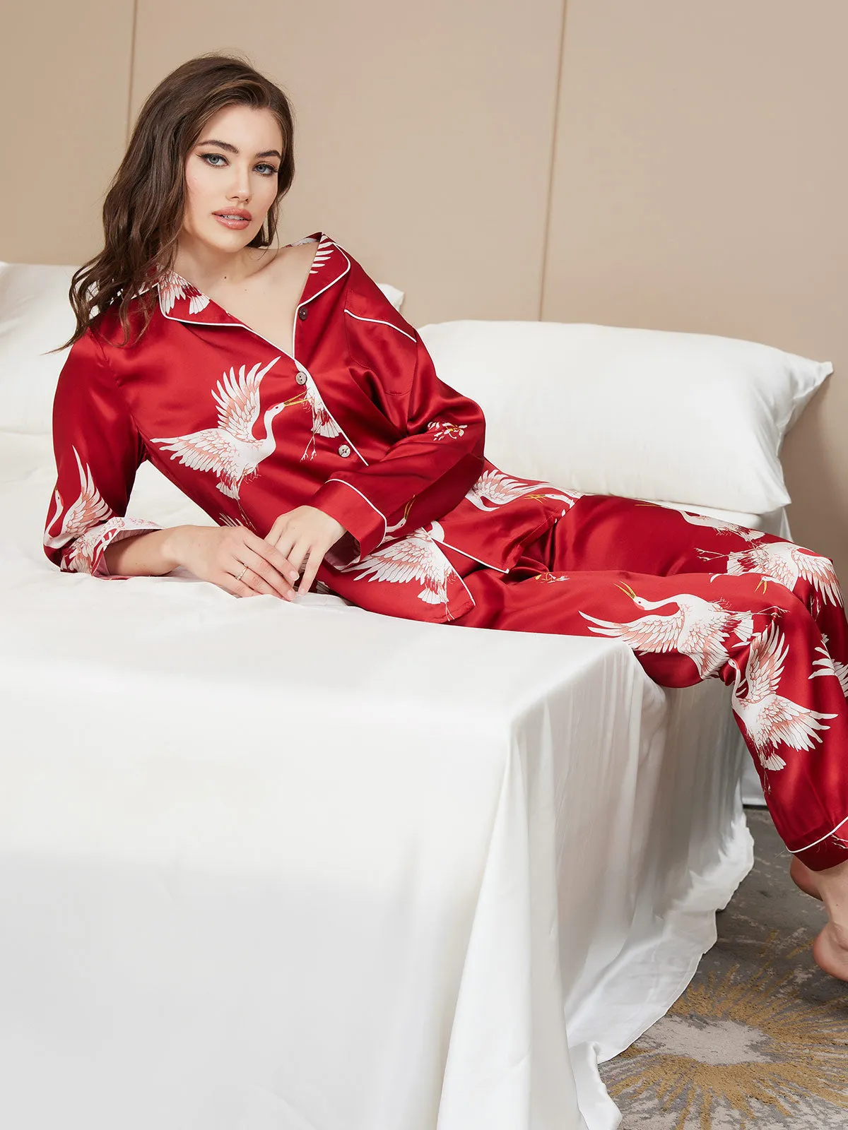 Ailith - Sophisticated Binding Trim Woman's Pajama Set