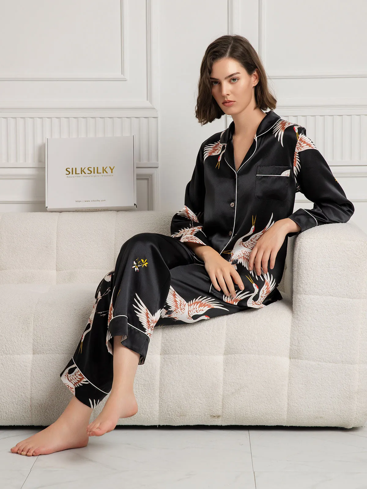 Ailith - Sophisticated Binding Trim Woman's Pajama Set