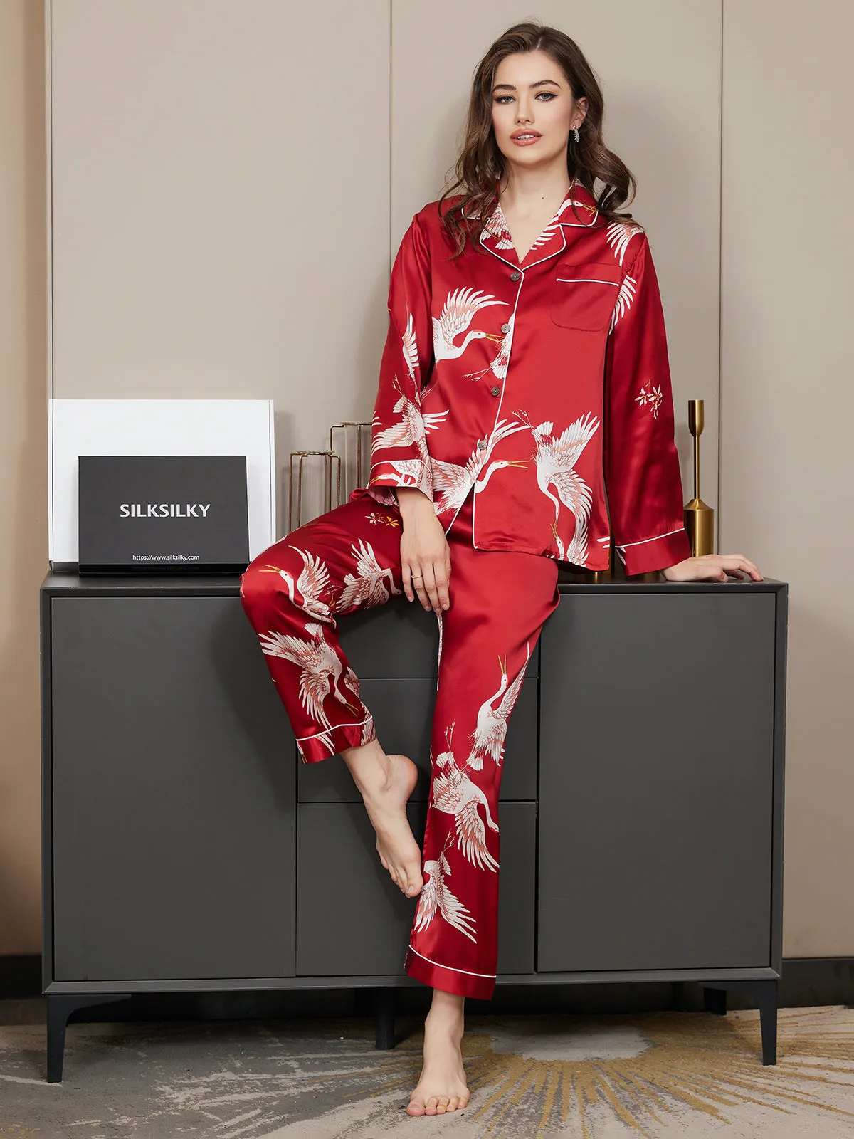 Ailith - Sophisticated Binding Trim Woman's Pajama Set