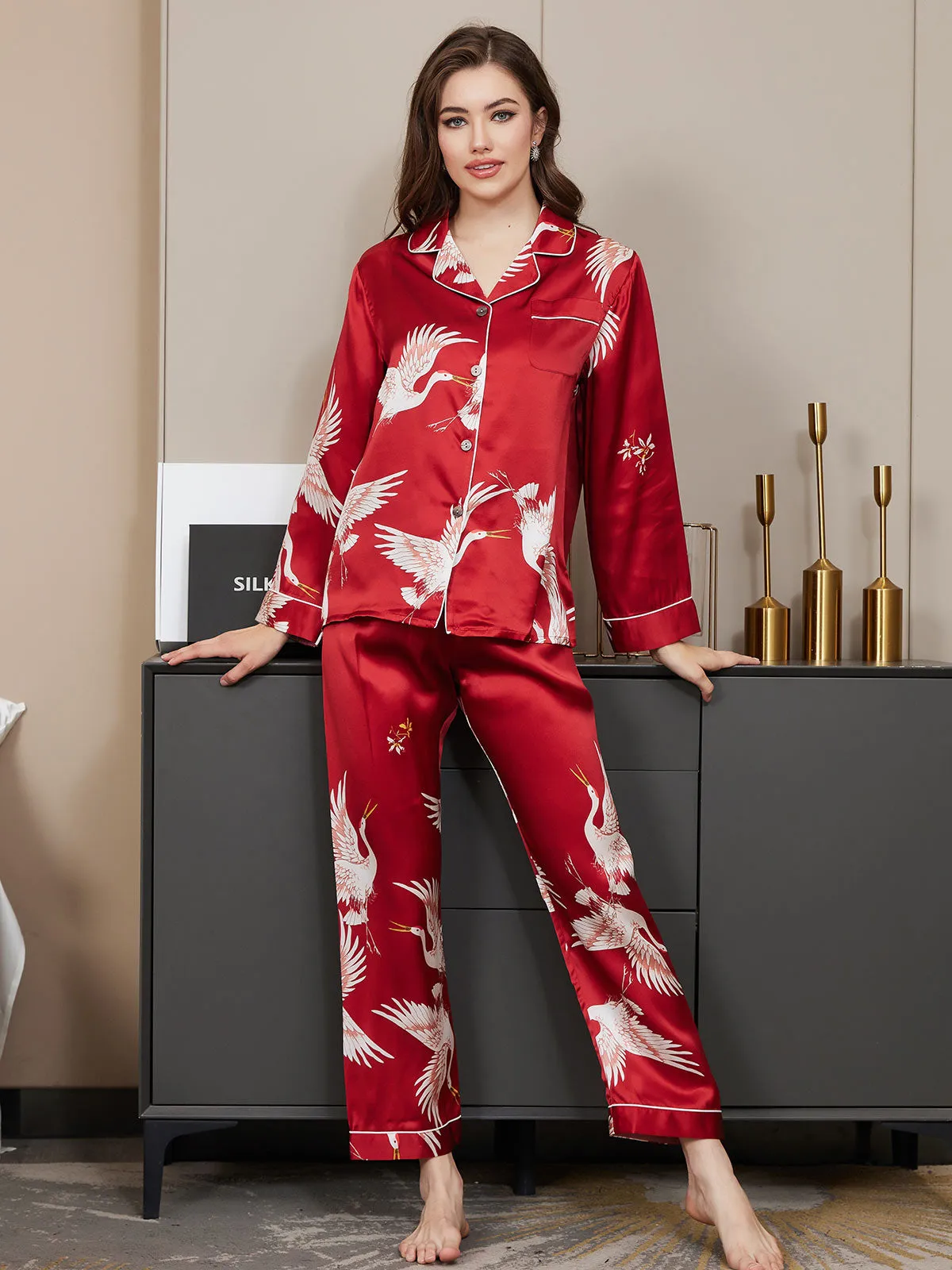 Ailith - Sophisticated Binding Trim Woman's Pajama Set