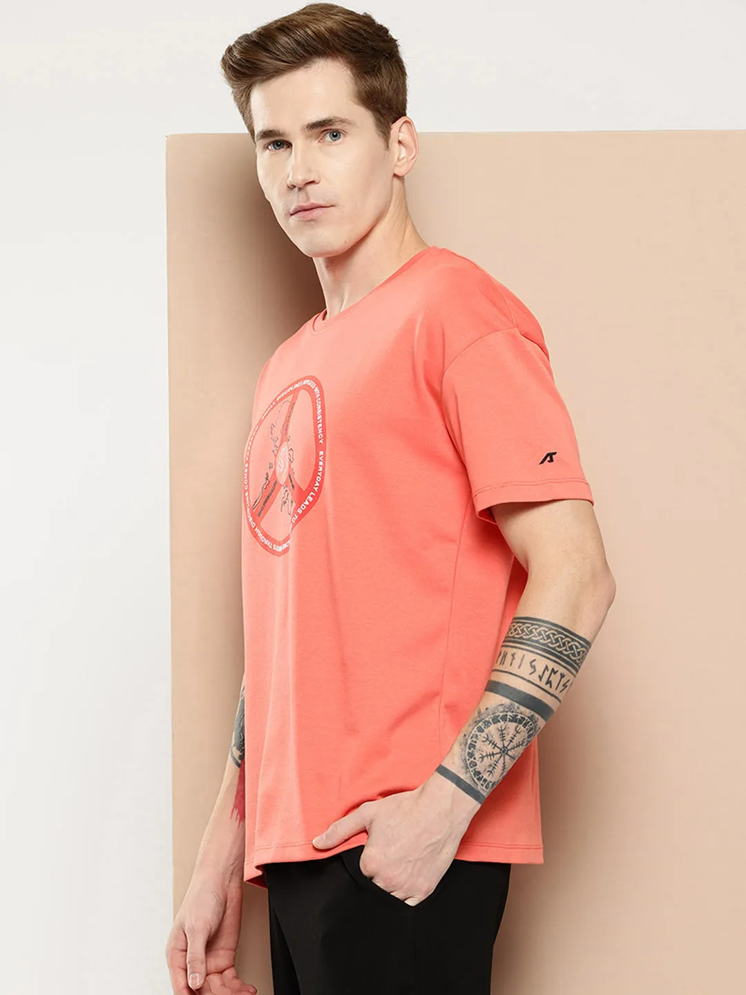 Alcis Men Typography Printed Sports T-shirt
