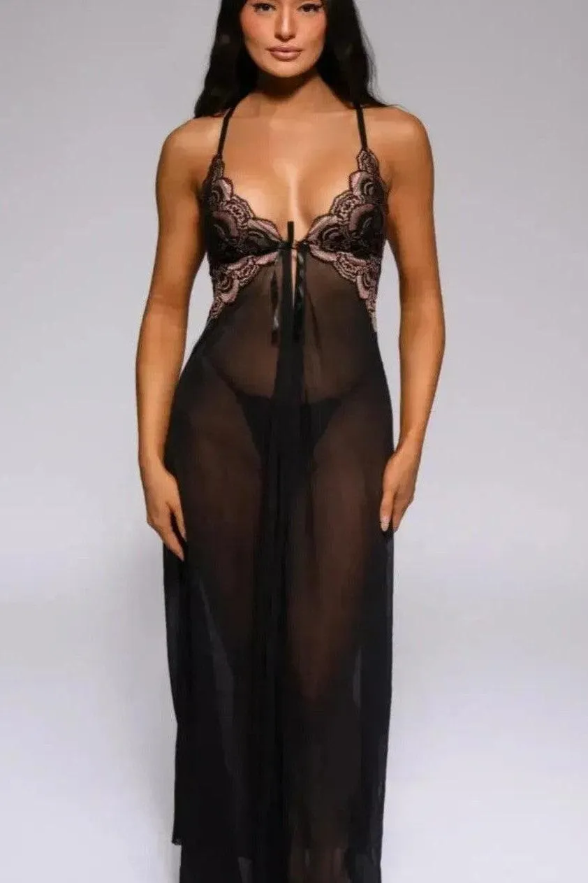 Alivia Babydoll Set - Black