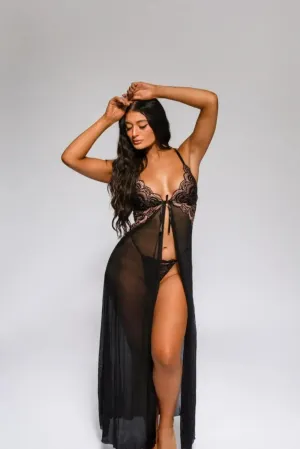Alivia Babydoll Set - Black