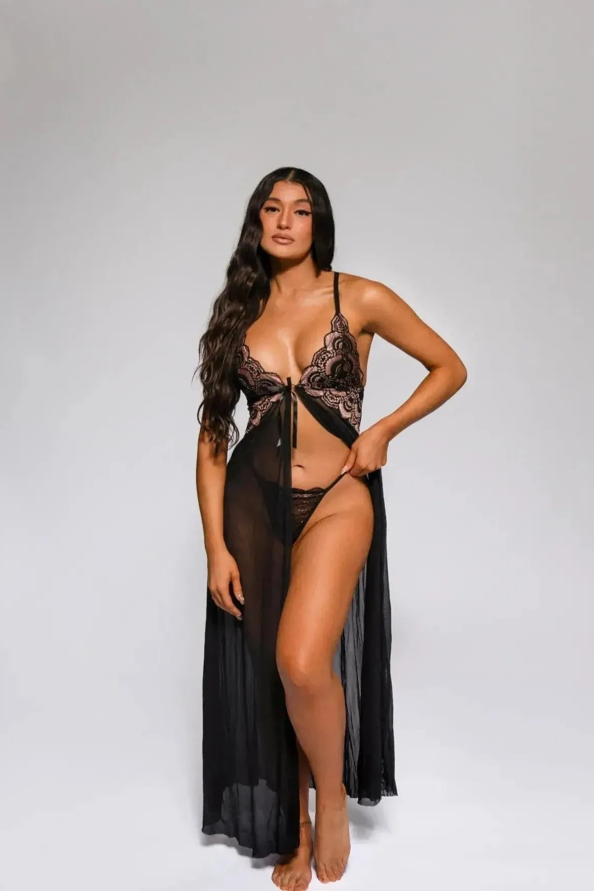 Alivia Babydoll Set - Black