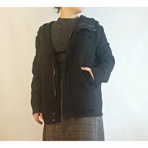 Alpha 60 second hand black casual cotton coat size L (best fits size 14)
