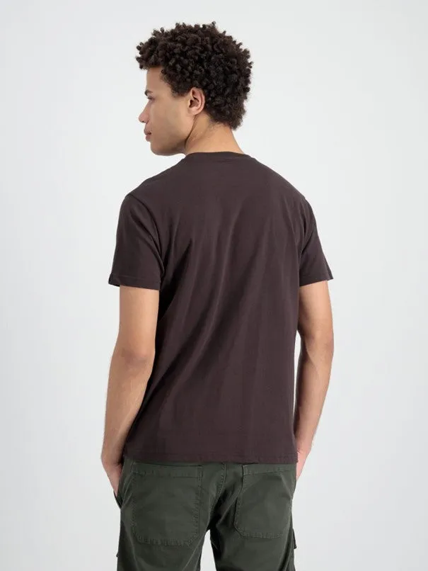 Alpha Industries Basic T-Shirt Small Logo - hunter brown