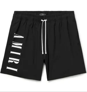 AMIRI VERTICAL LOGO SWIM SHORTS - BLACK
