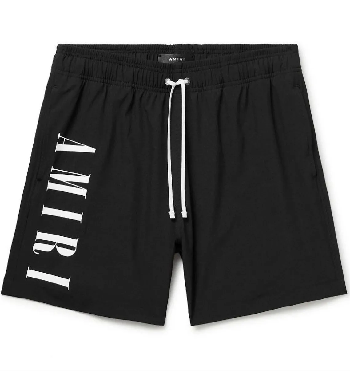 AMIRI VERTICAL LOGO SWIM SHORTS - BLACK