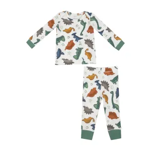 Angel Dear Dino Rocks Waffle Knit Pajama Set - Green