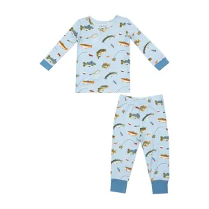 Angel Dear Fishing Pajama Set - Blue