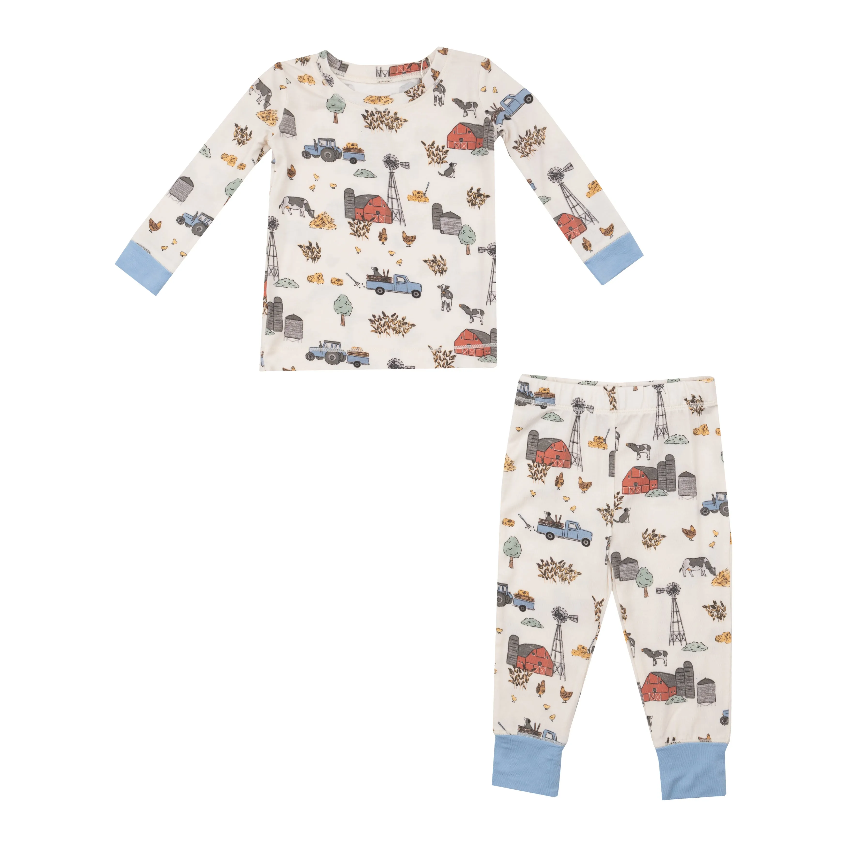 Angel Dear Hay Farmer Pajama Set - Blue