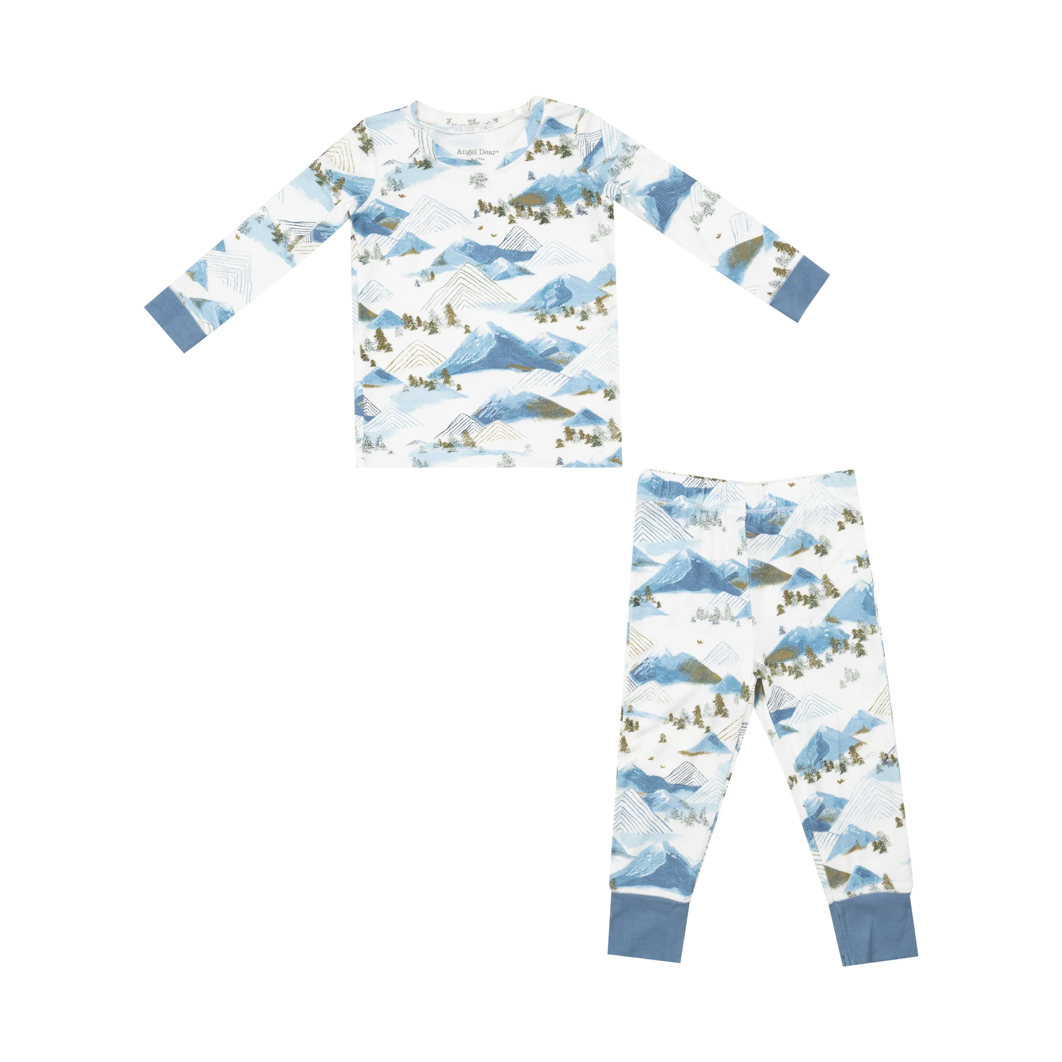 Angel Dear Mountains Pajama Set - Blue