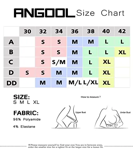 ANGOOL Women's Strappy Sports Bra with Adjustable Straps - Medium Support Longline Wirefree Activewear Bra,2 Pack,Black Grey,Medium