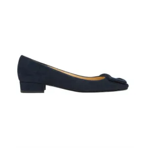 Ann Mashburn Navy Suede Buckle Shoe