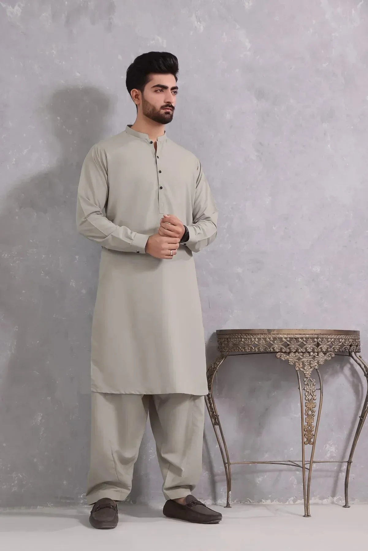 Arctic Elegance: Iceberg Green Shalwar Kameez For Mens