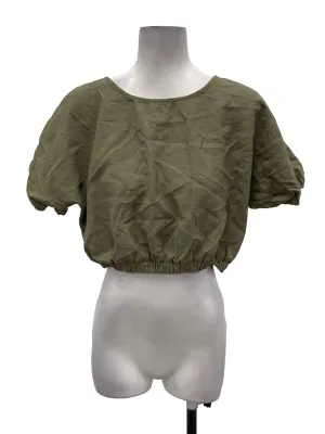 Army Green Roundneck Blouse