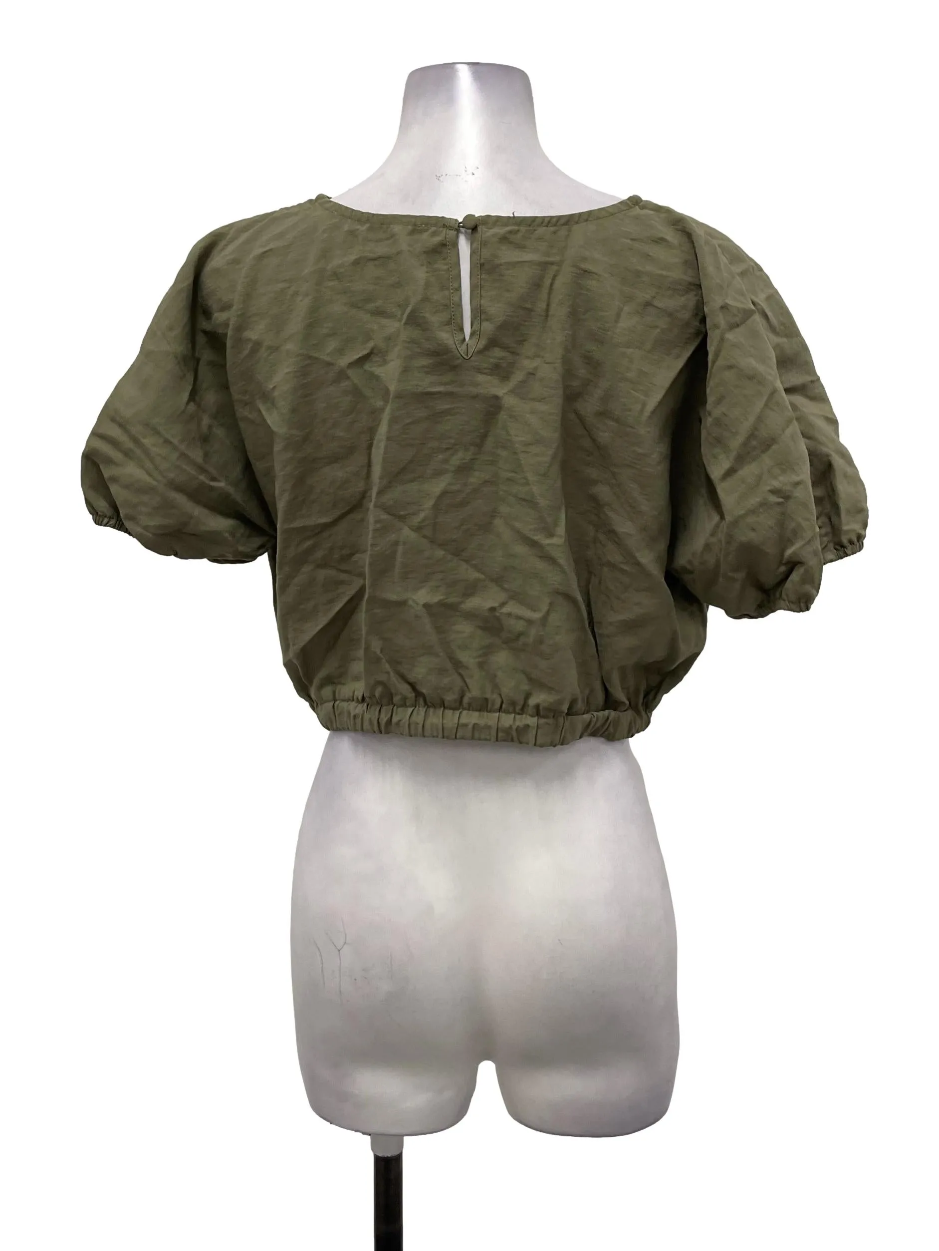 Army Green Roundneck Blouse