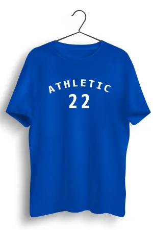 Athletic 22 Graphic Printed Blue Tshirt
