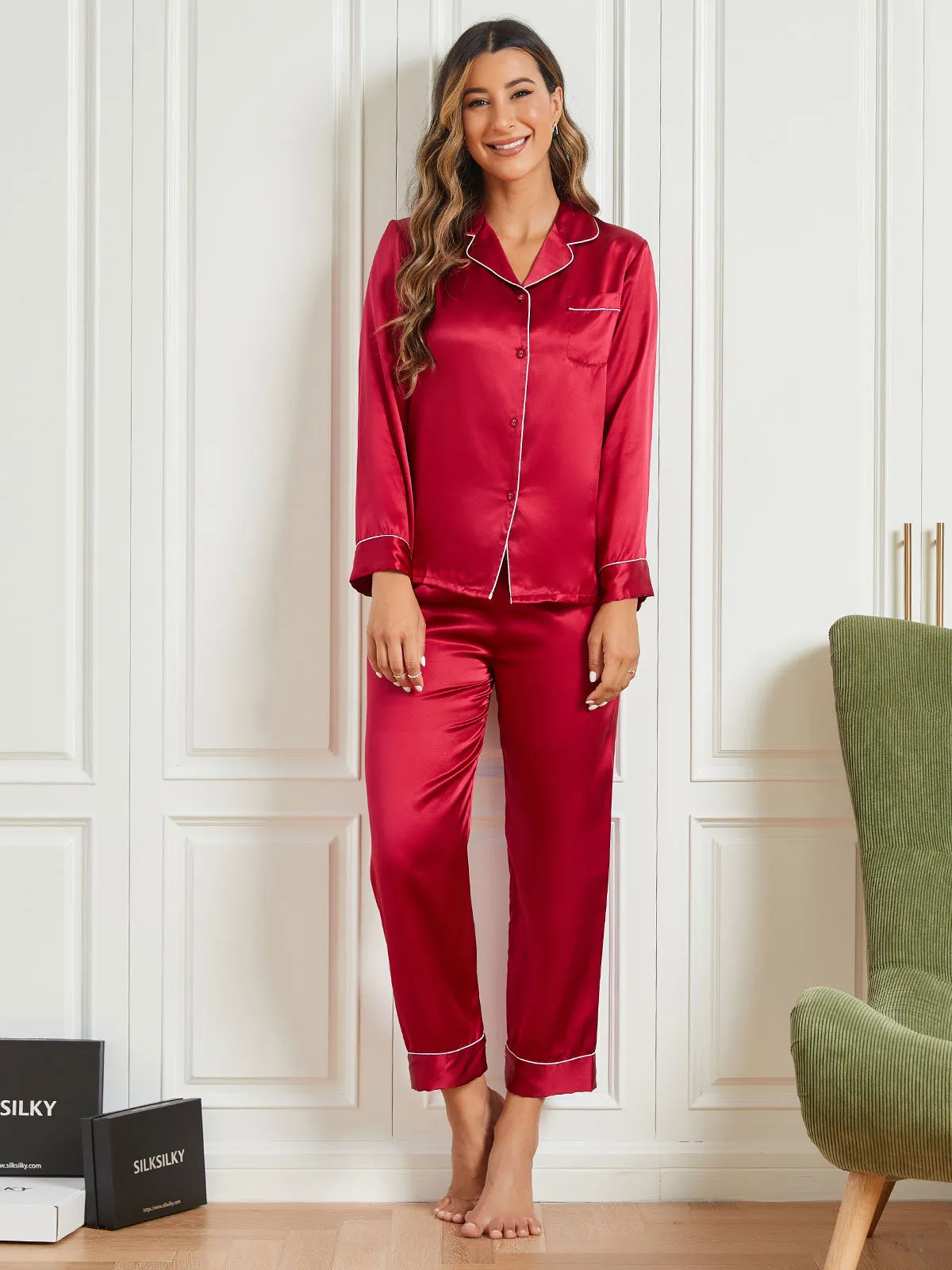 Audrina - Premium Mulberry Relaxation Woman's Pajama Set