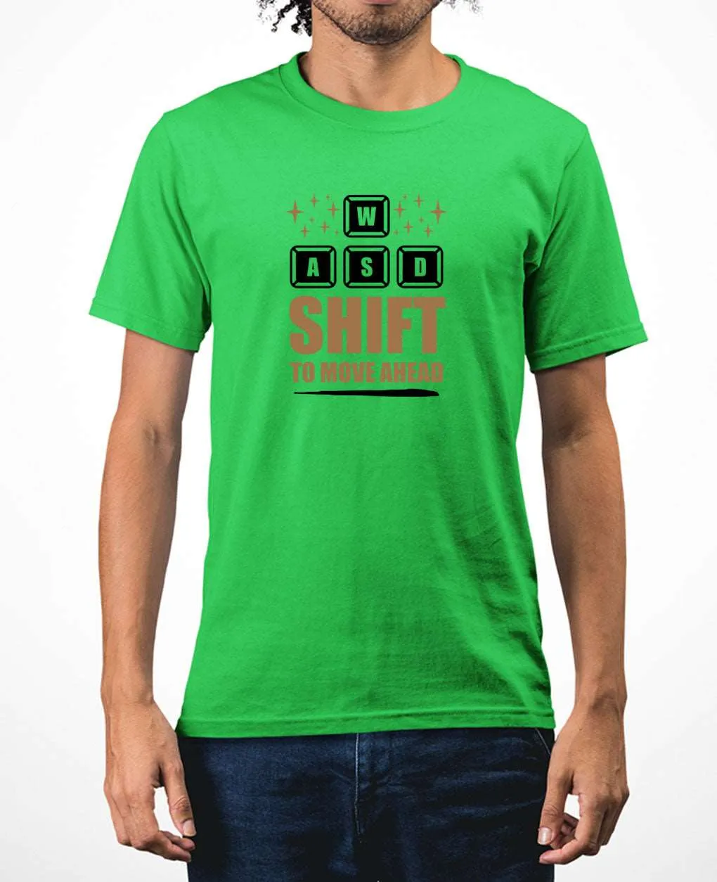 awsd shift to move ahead gamer t-shirt, funny gaming t-shirt