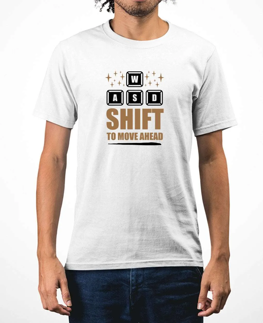 awsd shift to move ahead gamer t-shirt, funny gaming t-shirt