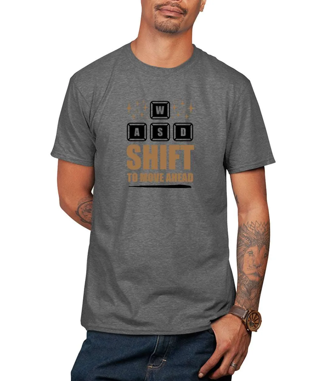 awsd shift to move ahead gamer t-shirt, funny gaming t-shirt